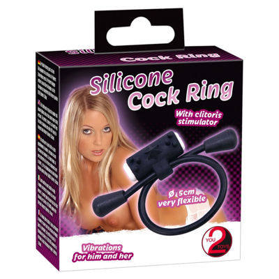 You 2 Toys Кольцо-лассо с вибрацией Silicone Cock Ring, черный