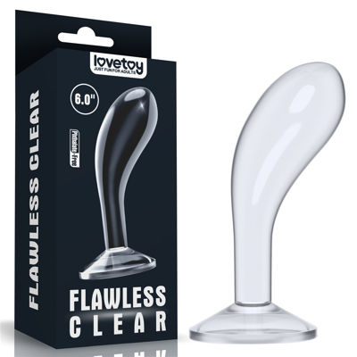 Прозрачный стимулятор простаты Flawless Clear Prostate Plug - 15 см., прозрачный