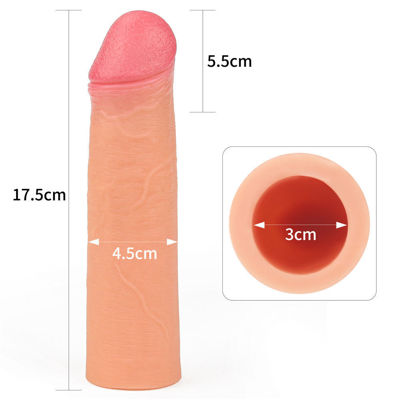 Насадка на пенис Revolutionary Silicone Nature Extender телесная плюс 6 см