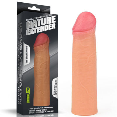 Насадка на пенис Revolutionary Silicone Nature Extender телесная плюс 6 см