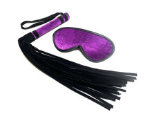 Набор бархатный лиловый BDSM Арсенал маска и плеть
