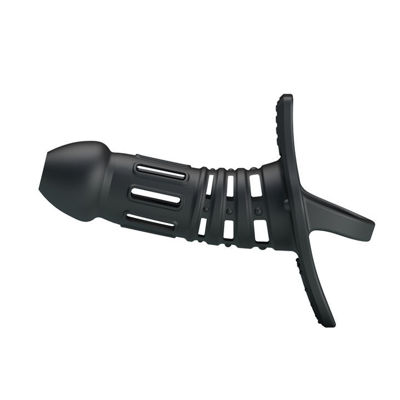 Черная силиконовая насадка Hercules Penis Sleeve с петлёй на мошонку