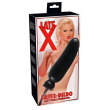 Латексный дилдо Inflatable Latex Dildo с грушей 20 см