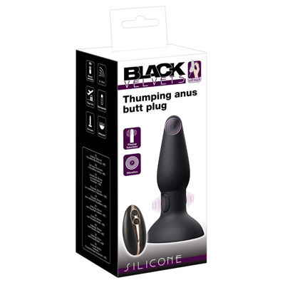 Анальная пробка Thumping anus butt plug с ударной функцией 15 см