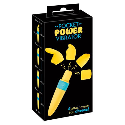 Мини-вибратор Pocket Power Vibrator со сменными насадками