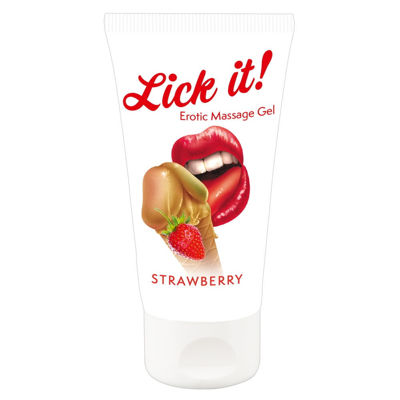 Съедобный массажный гель Lick It! Erotic Massage Gel Strawberry 50 мл