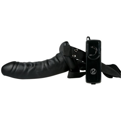 Фаллопротез Easy Rider Strap-On с вибрацией черный 17 см