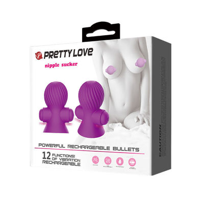 Вибропомпы для сосков Pretty Love Nipple Sucker пурпурные