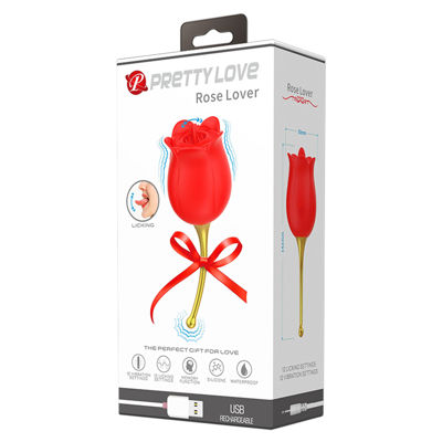 Красный клиторальный вибромассажёр Pretty LoveRose Lover 14 см