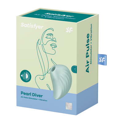 Вакуумно-волновой стимулятор с вибрацией Satisfyer Pearl Diver салатовый