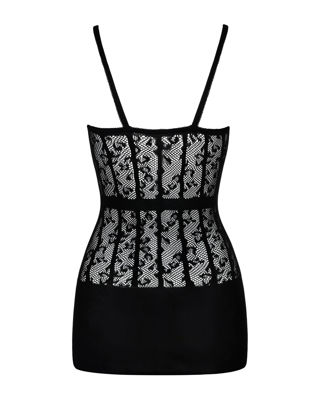 Эротическое платье-сетка Obsessive D605 черное S/M/L