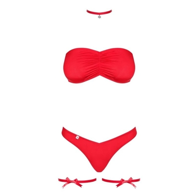 Эротический комплект Kissmas Obsessive L/XL, красный