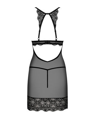 Сорочка Renelia из прозрачной вуали L-XL чёрная