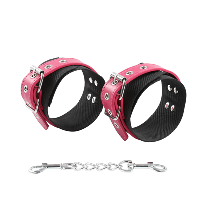 Чёрно-розовые наручники для фиксации