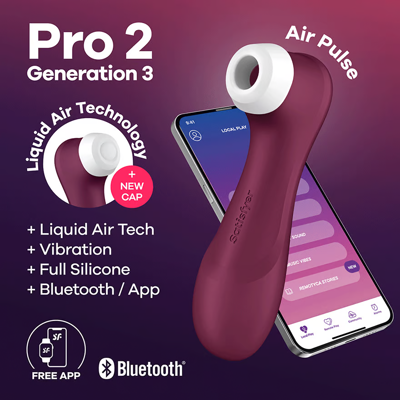 Стимулятор Satisfyer Pro 2 Generation 3 Liquid Air Vibration Connect App Red