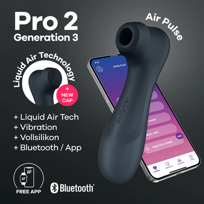 Стимулятор Satisfyer Pro 2 Generation 3 Liquid Air Vibration Connect App Dark Grey