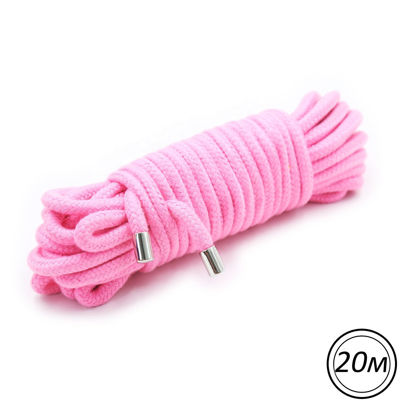 Хлопковая верёвка для бондажа мягкая розовая 20 м