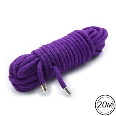 Хлопковая верёвка для бондажа мягкая фиолетовая 20 м