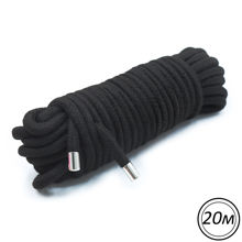 Хлопковая верёвка для бондажа мягкая черная 20 м