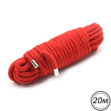 Хлопковая верёвка для бондажа мягкая красная 20 м