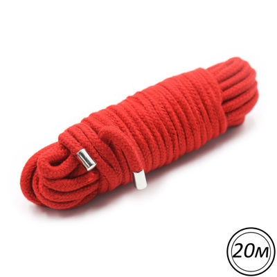 Хлопковая верёвка для бондажа мягкая красная 20 м