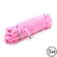 Хлопковая верёвка для бондажа мягкая розовая 5 м