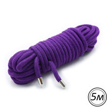 Хлопковая верёвка для бондажа мягкая фиолетовая 5 м