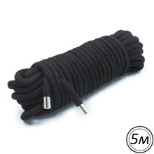 Хлопковая верёвка для бондажа мягкая черная 5 м