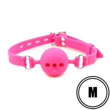 Силиконовый дышащий кляп-шар pink р-р M 221301098