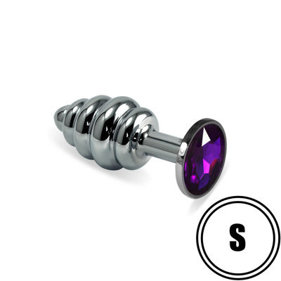 Анальная пробка Purple Rosebud Spiral Metal S
