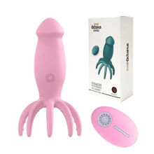 Вибромассажер Remote Control Octopus Dildo Vibrator розовый