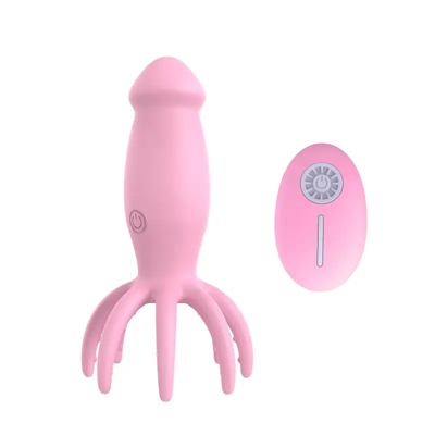 Вибромассажер Remote Control Octopus Dildo Vibrator розовый