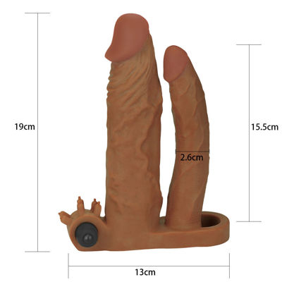 Насадка Lovetoy Pleasure X Tender Vibrating Double Penis Sleeve для двойного проникновения