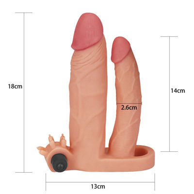 Насадка Lovetoy Pleasure X Tender Vibrating Double Penis Sleeve телесная