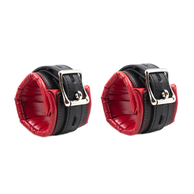 Красно-чёрные наручники для фиксации мягкие 253212010-1