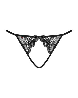 Открытые кружевные трусики Miamor Crotchless Panties, черные - S/M