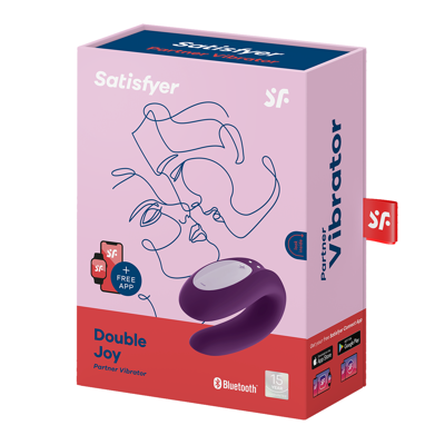 Вибратор для пар Satisfyer Double Joy Connect App фиолетовый